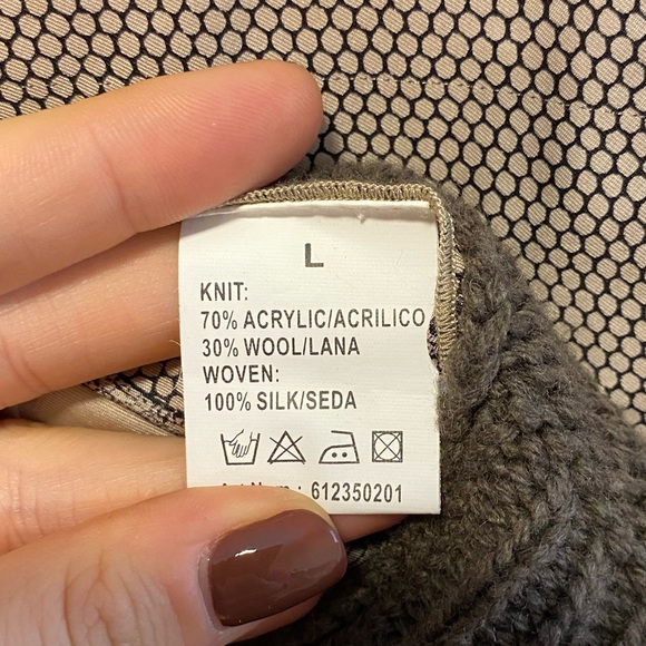 Wool cardigan with silk panel back - size L - Picture 5 of 5